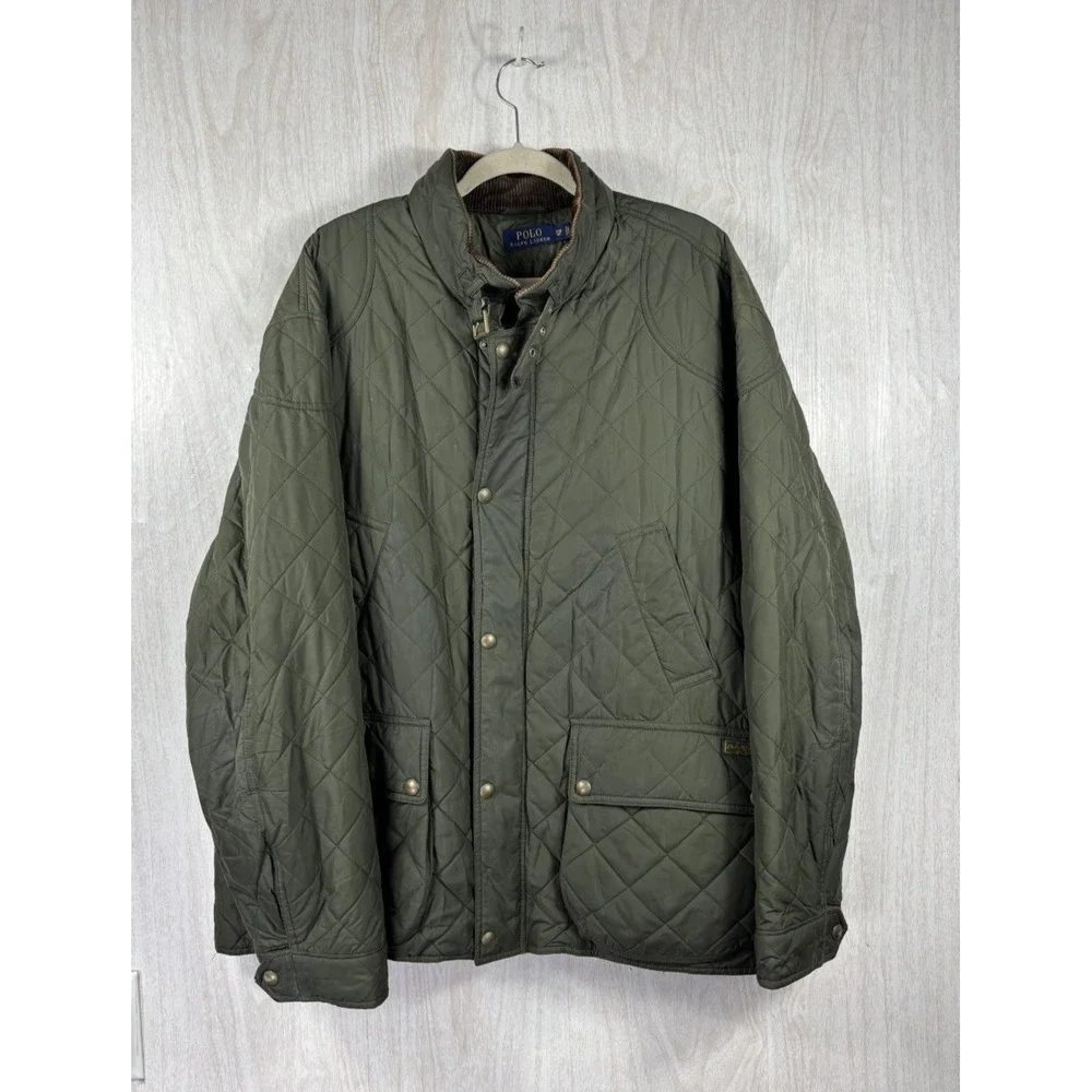 Polo‎ Ralph Lauren Quilted Hunting Jacket Olive Field Coat Heritage 3XB